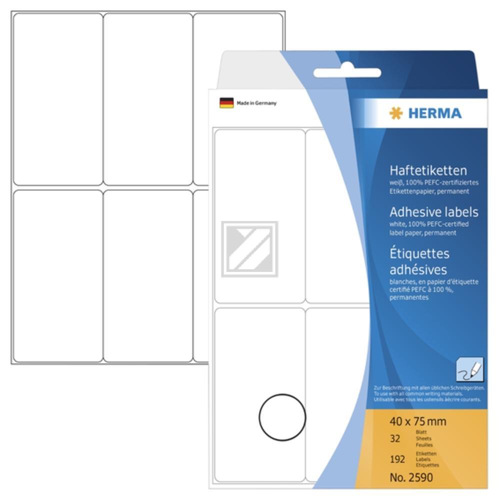 Herma Vielzwecketiketten weiß 40 x 75 mm Papier matt Inh.192