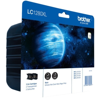 Brother Tintenpatrone 2 x schwarz HC (LC-1280XLBKBP2DR)