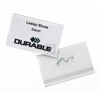 Durable Namensschilder mit Wellennadel farblos Inh.10