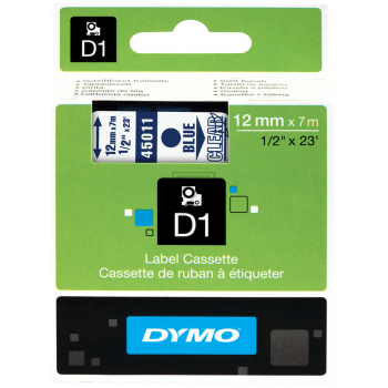 Dymo Schriftbandkassette blau/transparent (45011)