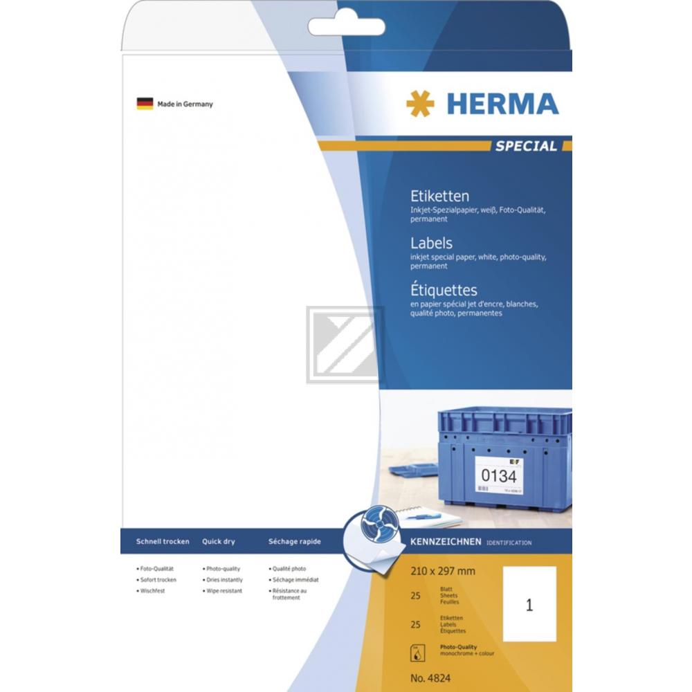 Herma InkJet Etiketten A4 210 x 297 mm weiß Papier matt Inh.25