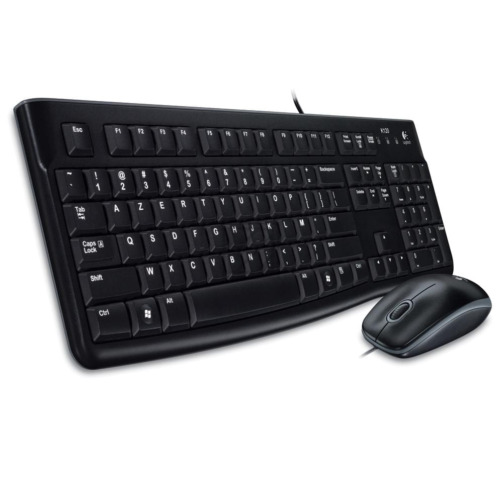 MK120 LOGITECH COMBO FR AZERTY KABEL 920-002539 Tastatur+Maus schwarz
