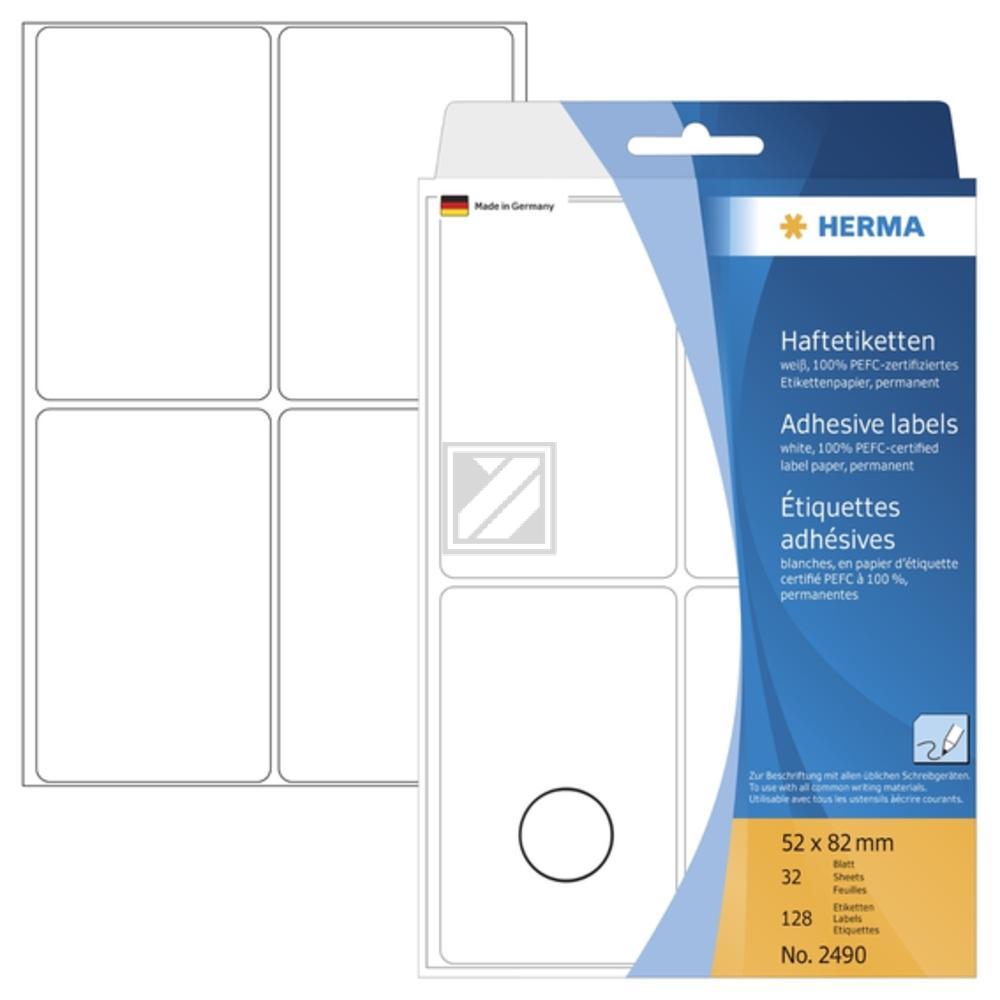 Herma Vielzwecketiketten weiß 52 x 82 mm Papier matt Inh.128