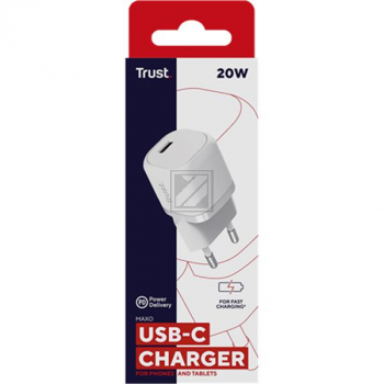 TRUST MAXO USB-C LADEGERAET 20W 25205 weiss