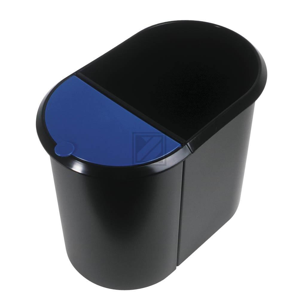Helit Papierkorb 20 l + 9 l schwarz/blau
