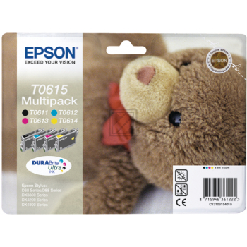 Epson Tintenpatrone gelb, magenta, schwarz, cyan (C13T06154010, T0615)