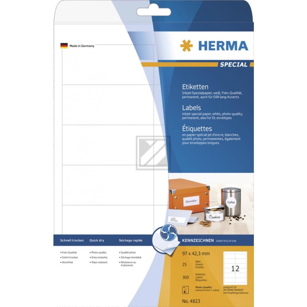 Herma InkJet Etiketten A4 97 x 42,3 mm weiß Papier matt Inh.300