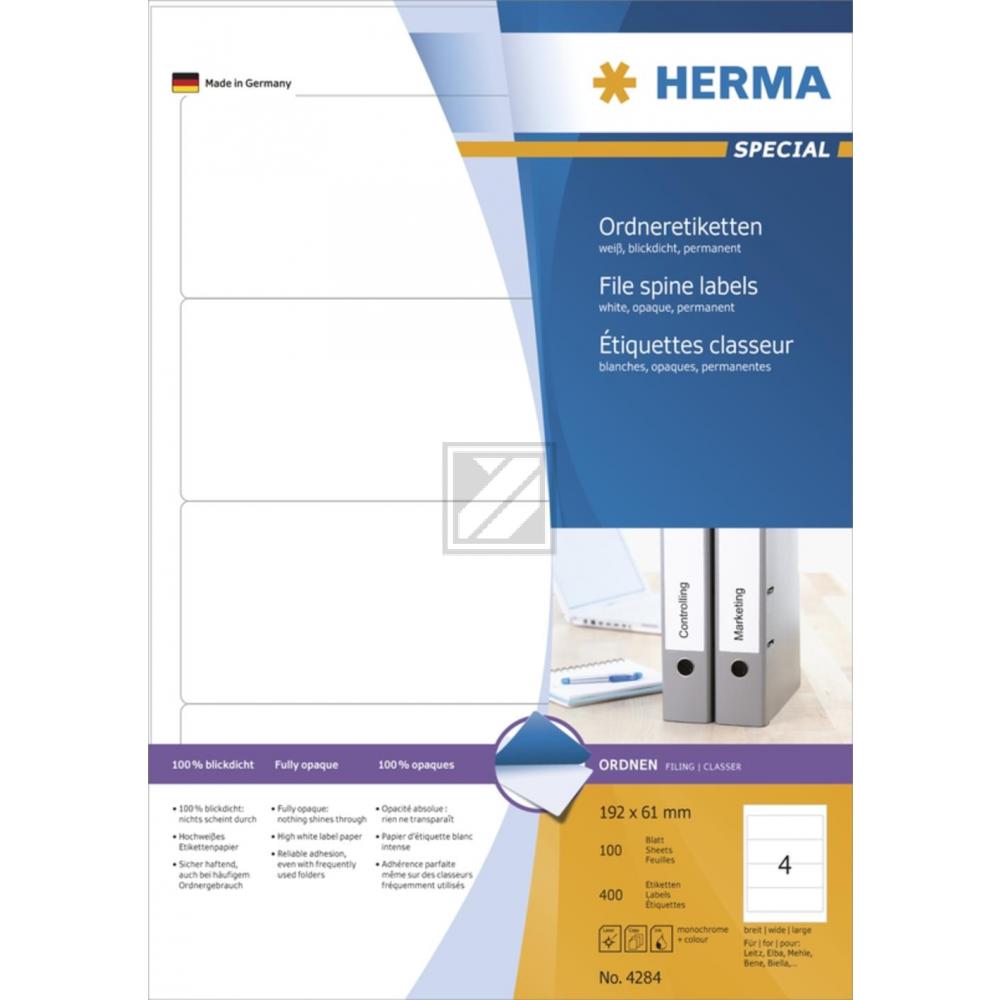 Herma Ordneretiketten A4 weiß 192 x 61 mm Papier matt blickdicht