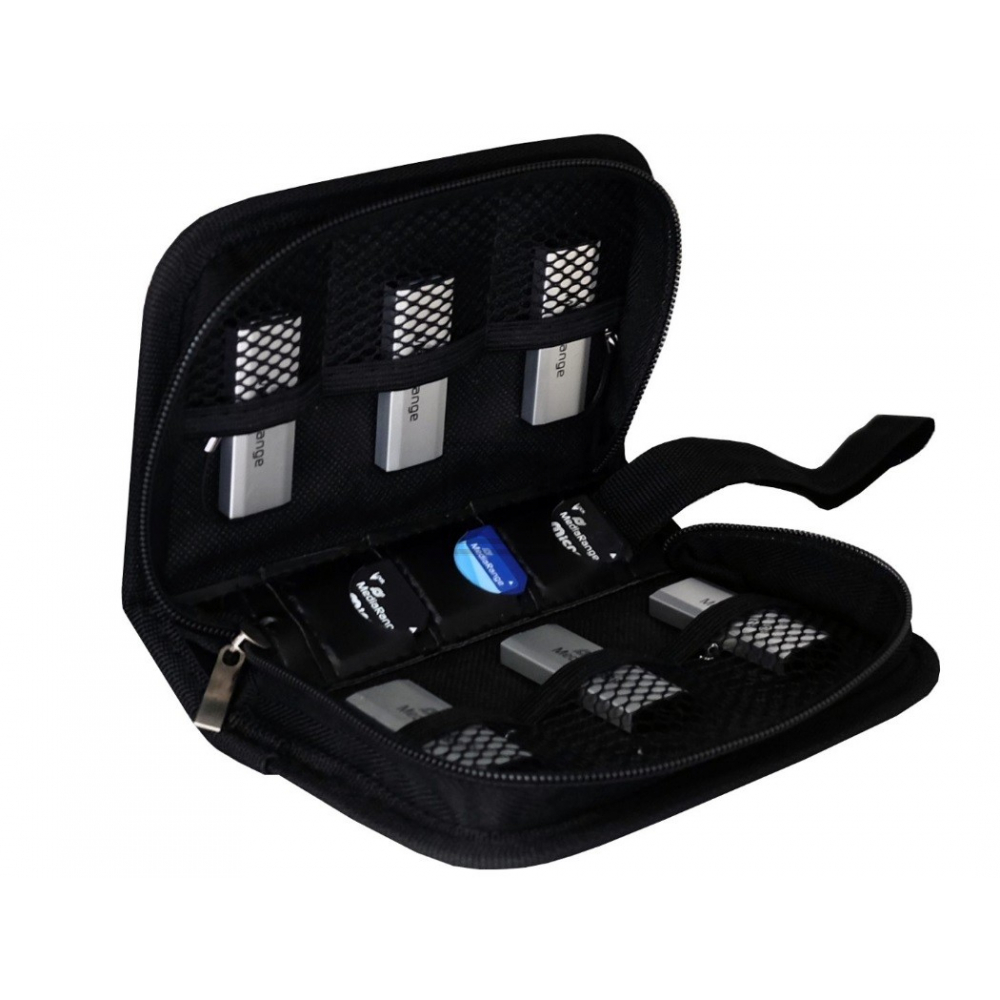 Mediarange USB Wallet black Nylon für 5 Sticks/3 SD-Karten