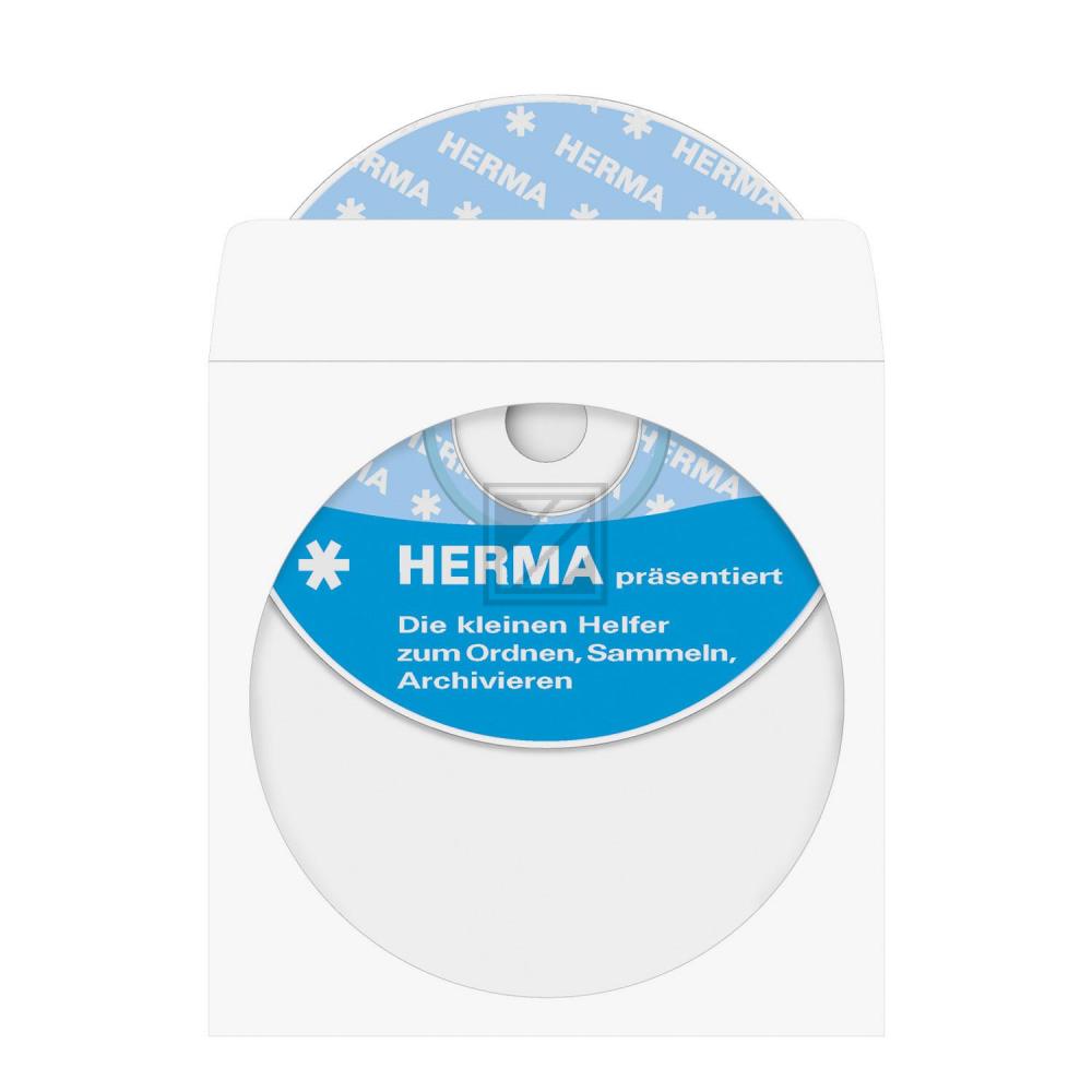 Herma CD/DVD-Papierhüllen weiß sk Fenster 124 x 124 mm