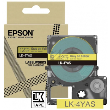 Epson Schriftbandkassette 12mm grau/gelb (C53S672104, LK-4YAS)
