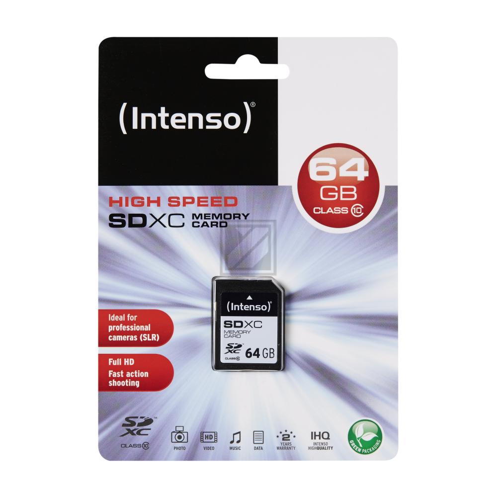 INTENSO SDXC SPEICHERKARTE 64GB 3411490 Klasse 10