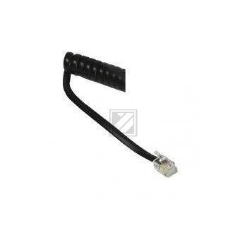 Telefonhörerkabel 2m, (Spiralkabel) RJ10, schwarz