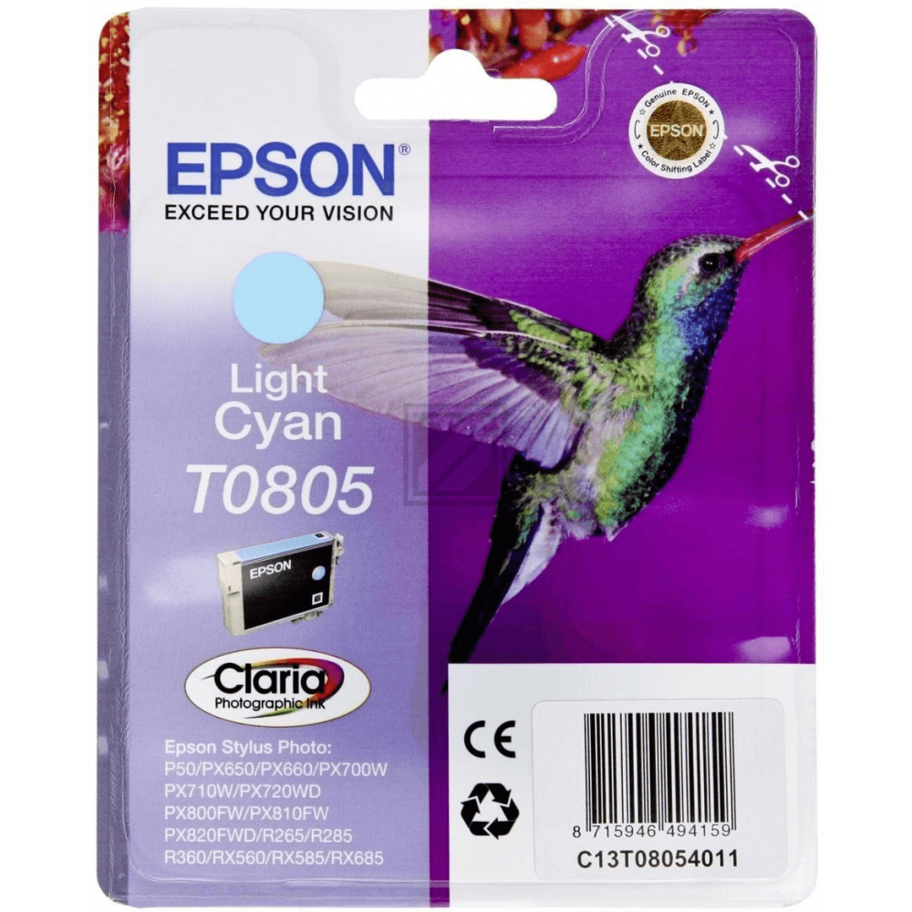 Epson Tintenpatrone cyan light (C13T08054010, T0805)