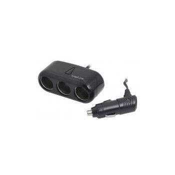LogiLink Erweiterung für Zigarettenanzünder von 1 auf 3 Buchsen 12/24V, schwarz