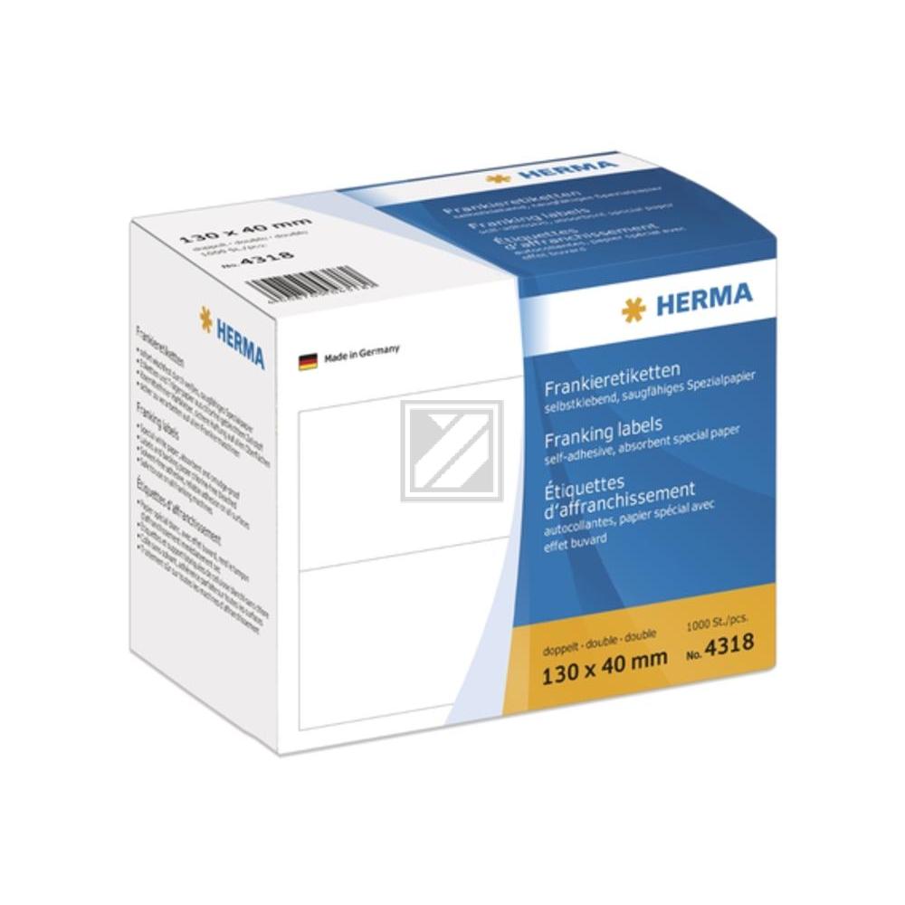 Herma Frankieretiketten weiß doppelt 130 x 40 mm Inh.1000