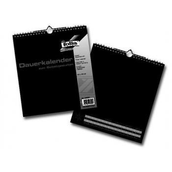 Folia Bastel-Dauerkalender schwarz/silber 23 x 20 cm