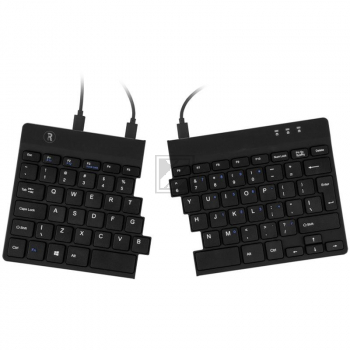 R-GO SPLIT ERGO TASTATUR AZERTY BE RGOSPBEWIBL schwarz/Kabel