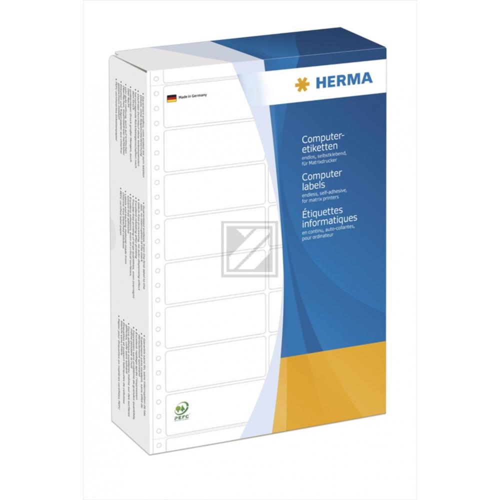 Herma Computeretiketten weiß 88,9 x 23 mm Papier matt Inh.12000 2-bahnig