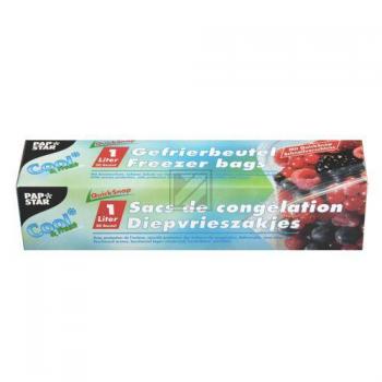 Papstar Gefrierbeutel 1 l Quicksnap Inh.20 180 x 200 mm