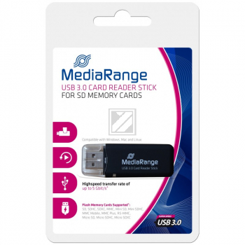 MEDIARANGE SPEICHERKARTENLESER-STICK MRCS507 USB 3.0 schwarz