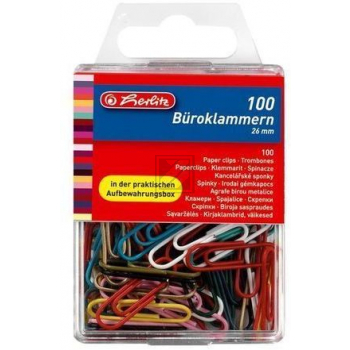 Herlitz Büroklammern farbig 100-er Box (08760811)