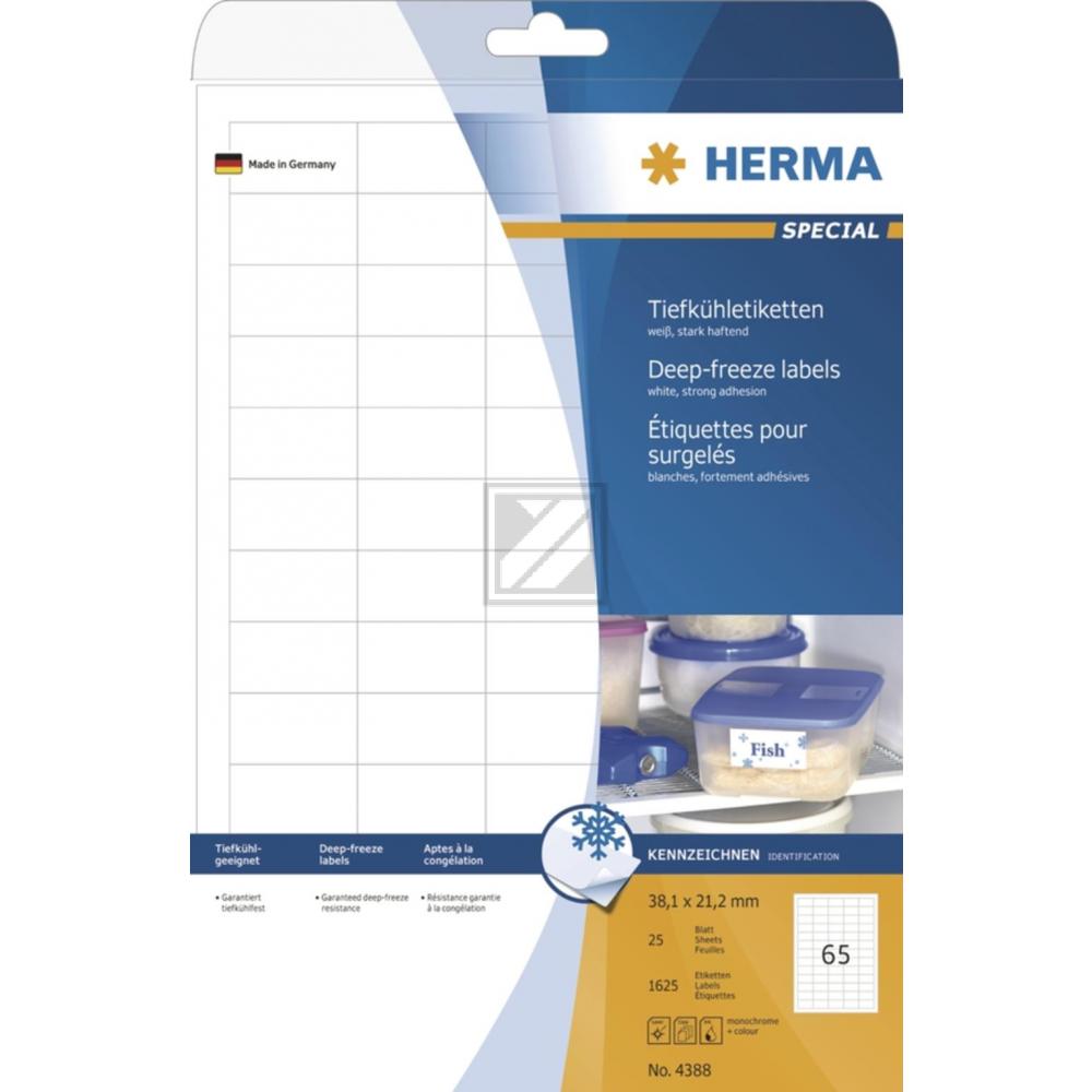 Herma Tiefkühletiketten A4 weiß 38,1 x 21,2 mm Papier matt Inh.1625