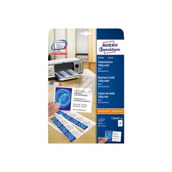 AVERY ZW. Visitenkarten Design 85x54mm C32010-25 MP, blanko, 185g 250 Stück