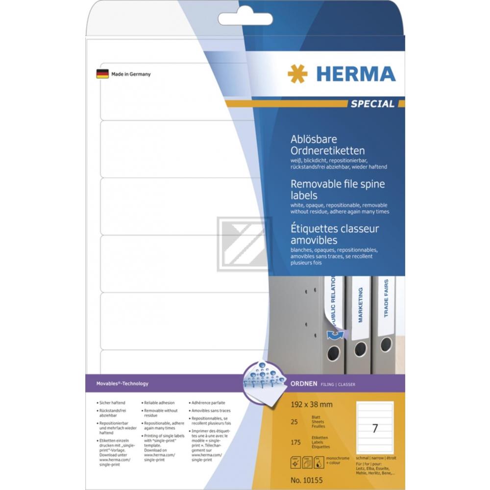 Herma Ordneretiketten weiß 192 x 38 mm ablösbar Papier Inh.175 St.