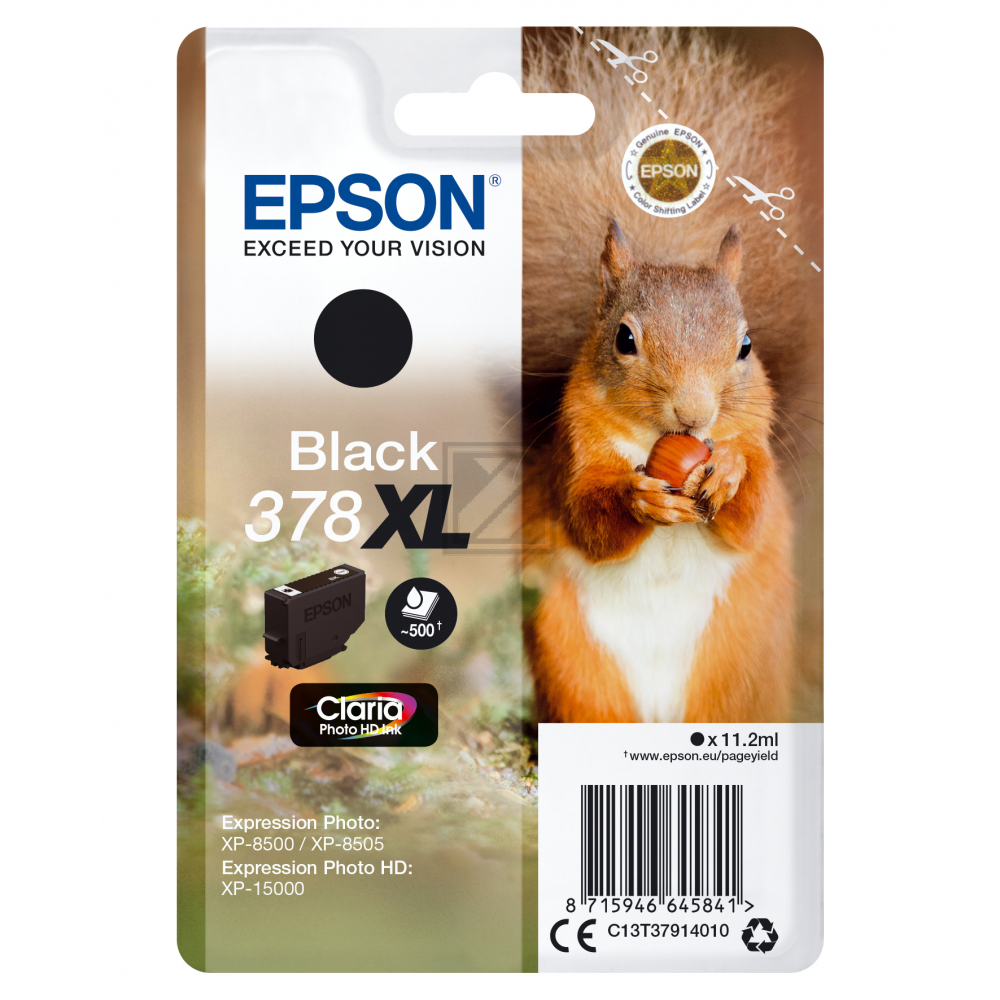 Epson Tintenpatrone schwarz HC (C13T37914020, 378XL)