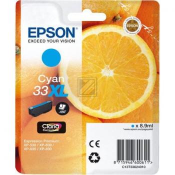 Epson Tintenpatrone with secure cyan HC (C13T33624022, T3362)