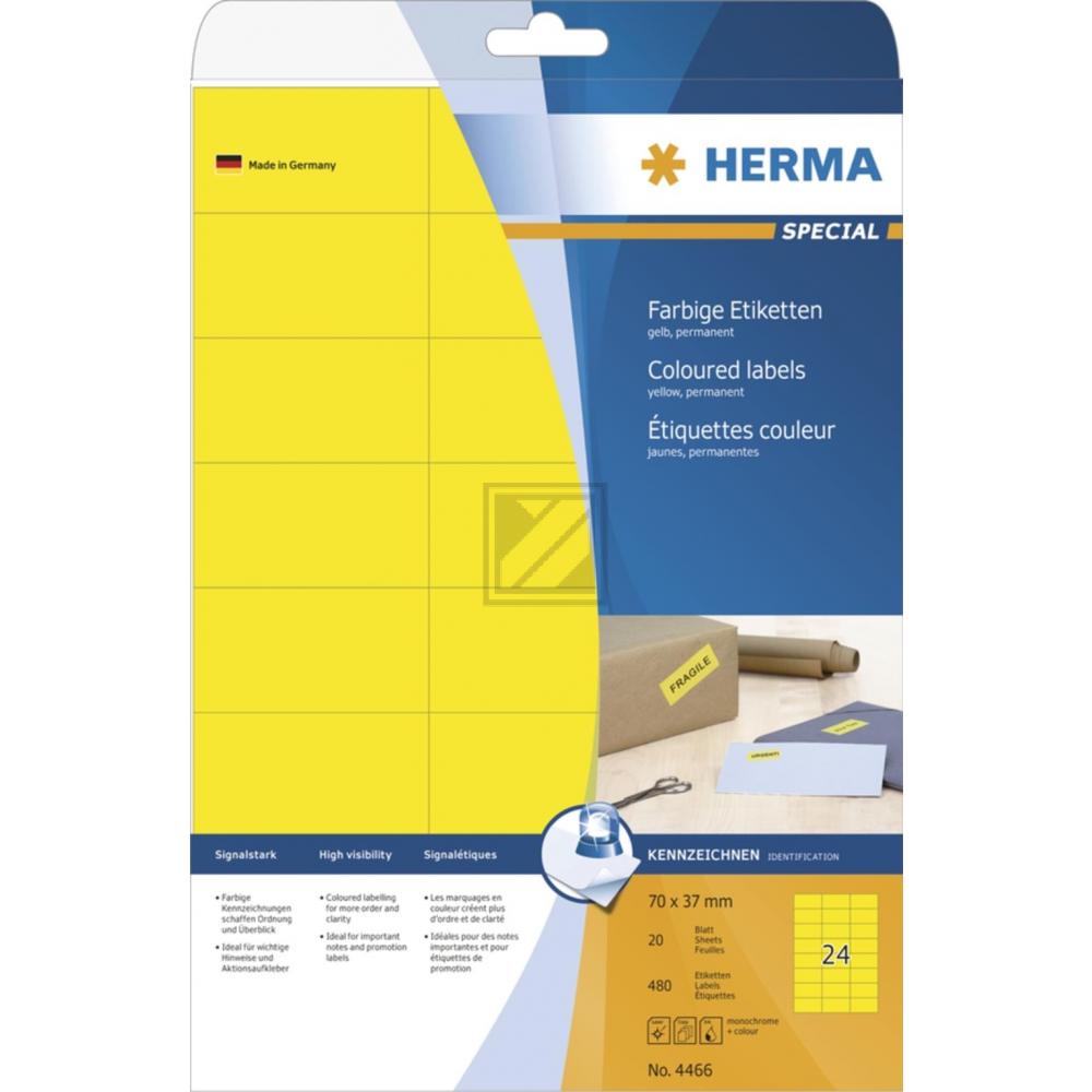 Herma Etiketten Superprint gelb 70,0 x 37,0 mm Inh.480