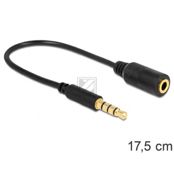 DELOCK Kabel Klinke 3,5 mm 4 Pin Stecker > Klinke 3,5 mm 4 Pin Buchse (?ndert die Pinbelegung)