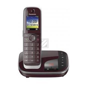 Panasonic KX-TGJ320GR schnurloses Single-DECT Telefon mit AB, weinrot