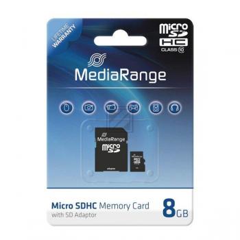 MEDIARANGE SDHC SPEICHERKARTE 8GB MR957 Klasse 10 mit SD Adapter