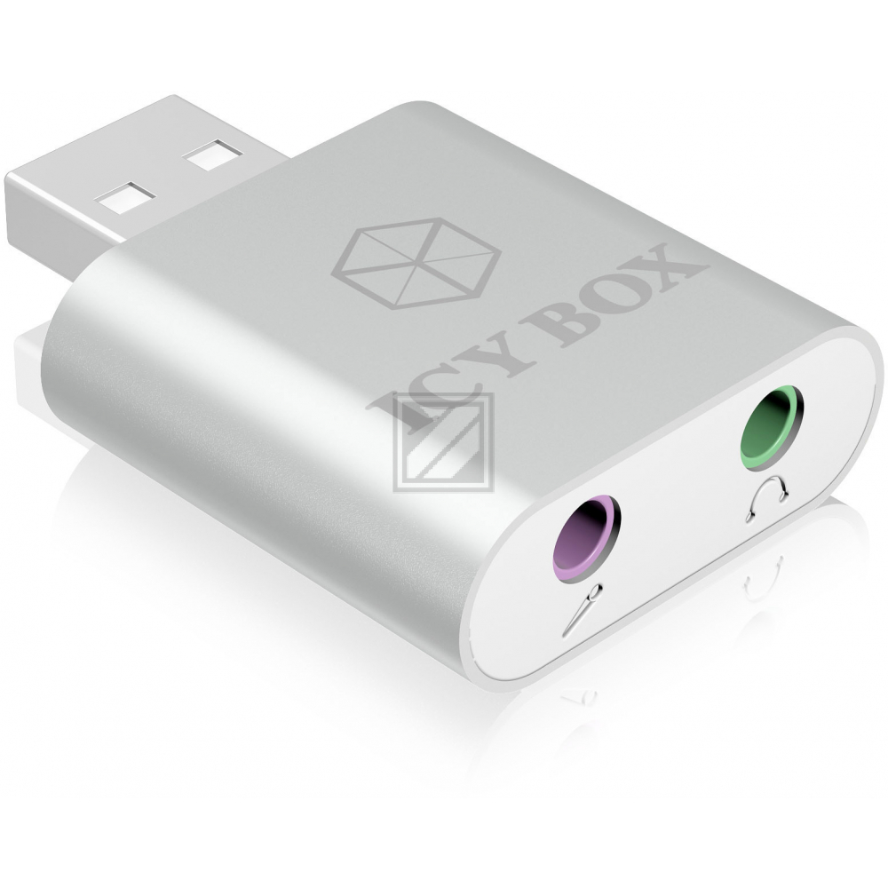 ICY BOX Head- & Microphone Adapter IBAC527 2x 3.5 mm jack to usb 2.0