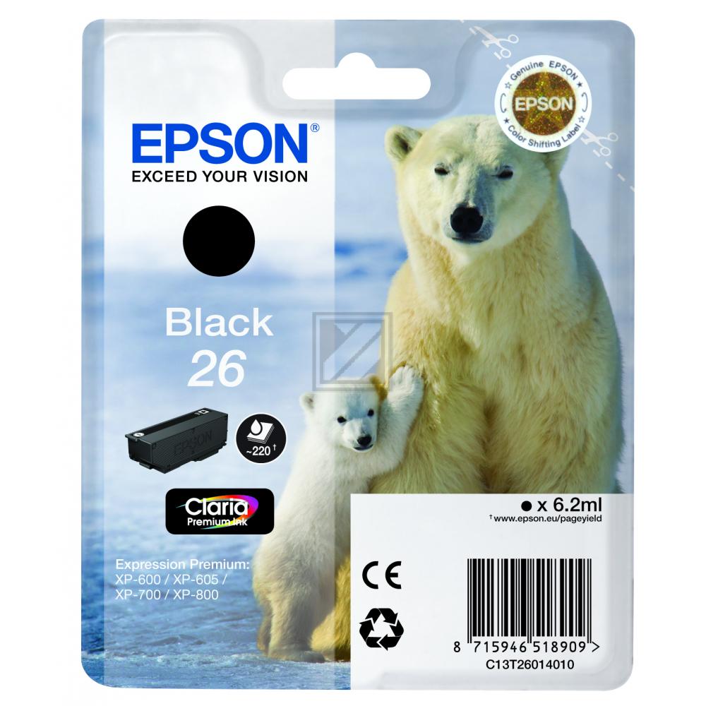 Epson Tintenpatrone schwarz SC (C13T26014022, T2601)