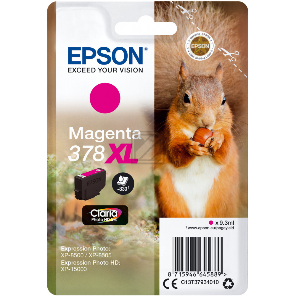Epson Tintenpatrone magenta HC (C13T37934020, 378XL)