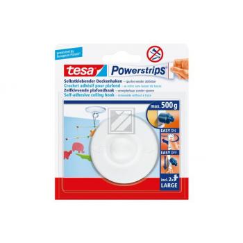 TESA Powerstrips Deckenhaken 58029-20 weiss, Belastbarkeit 500gr.