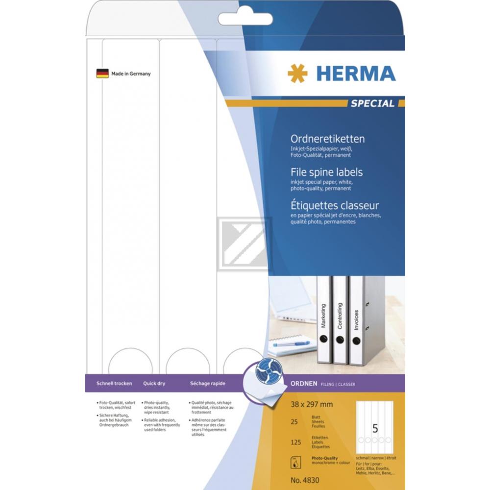 Herma Inkjet Ordneretiketten A4 weiß 38 x 297 mm Papier matt Inh.125