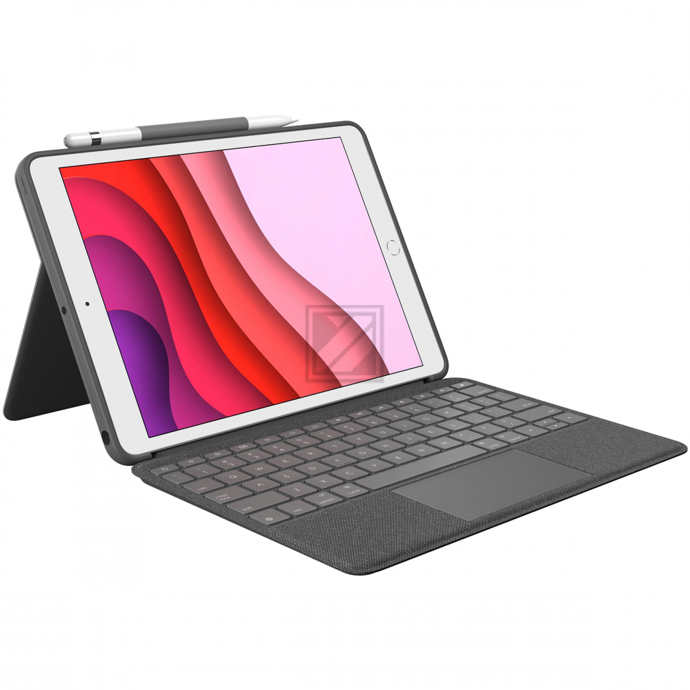 Logitech Combo Touch - Tastatur und Foliohülle - mit Trackpad - hintergrundbeleuchtet - Apple Smart connector - QWERTY - Spanisch - Graphite - für Apple 10.2-inch iPad (7. Generation)