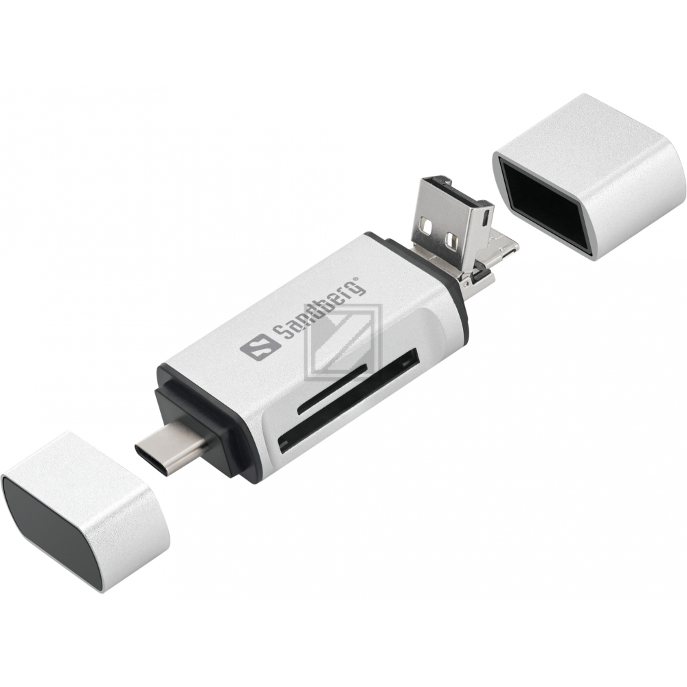 Sandberg Card Reader USB-C+USB+MicroUSB