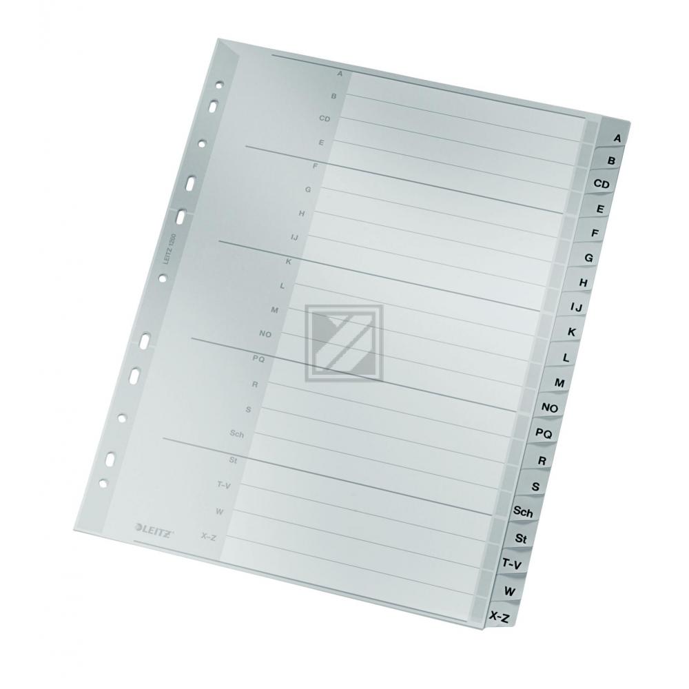 Leitz Register 238 x 297 mm A-Z grau PP 20-teilig