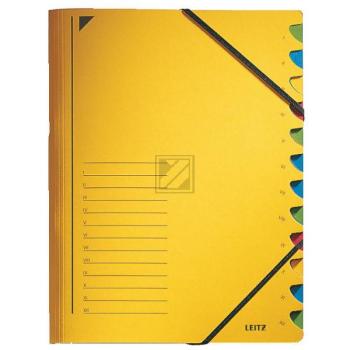 Leitz Ordnungsmappe A4 12-Fächer gelb 450 g/qm 245 x 320 mm