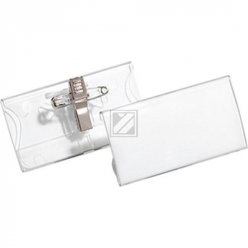 Durable Namensschilder mit Kombiklemme farblos Inh.25