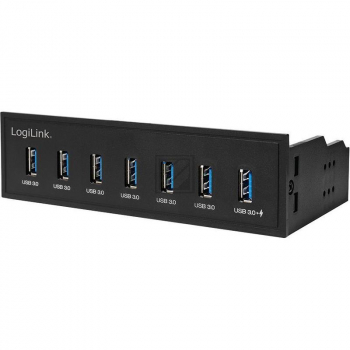 LogiLink USB 3.0 Hub, 7-Port 5,25'' intern, schwarz