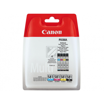 Canon Tintenpatrone gelb, magenta, schwarz, cyan (2103C005, CLI-581BK, CLI-581C, CLI-581M, CLI-581Y)