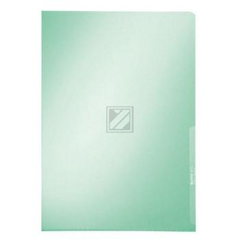 Leitz Sichthüllen A4 Premium PVC grün Inh.100 oben+rechts offen 0,15 mm