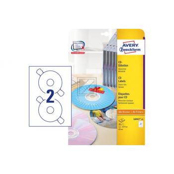 AVERY ZW. CD-Etiketten Classic weiss L6043-25 117mm 50 Stk.