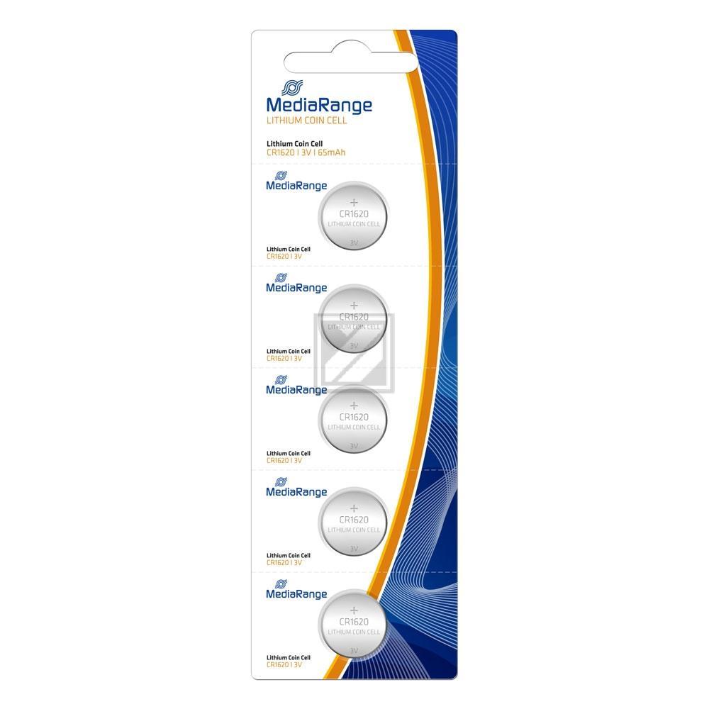 MEDIARANGE CR1620 BATTERIEN (5) 3V MRBAT130 Lithium Knopfzellen